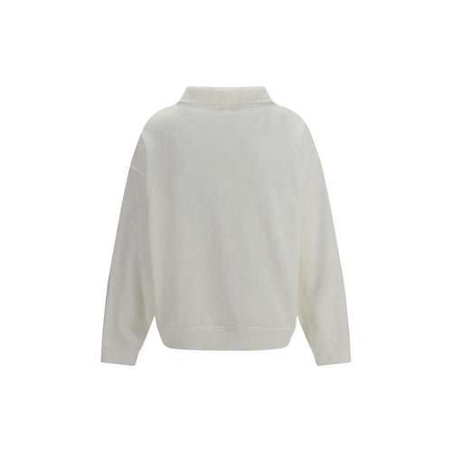 Sweat-shirt en coton blanc Brunello Cucinelli