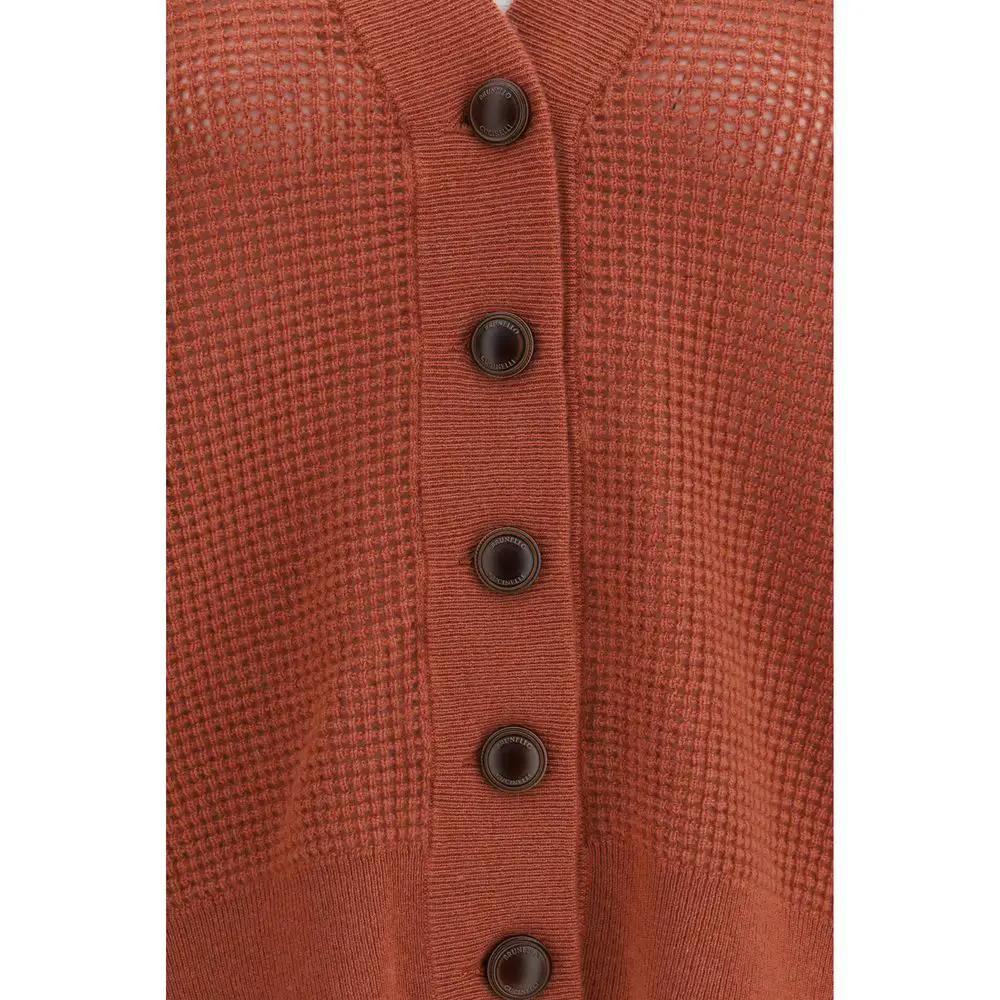 Brunello Cucinelli Cardigan en Cachemire Orange