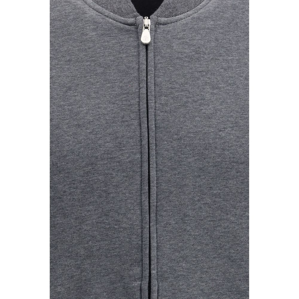 Brunello Cucinelli Gray Cotton Sweatshirt
