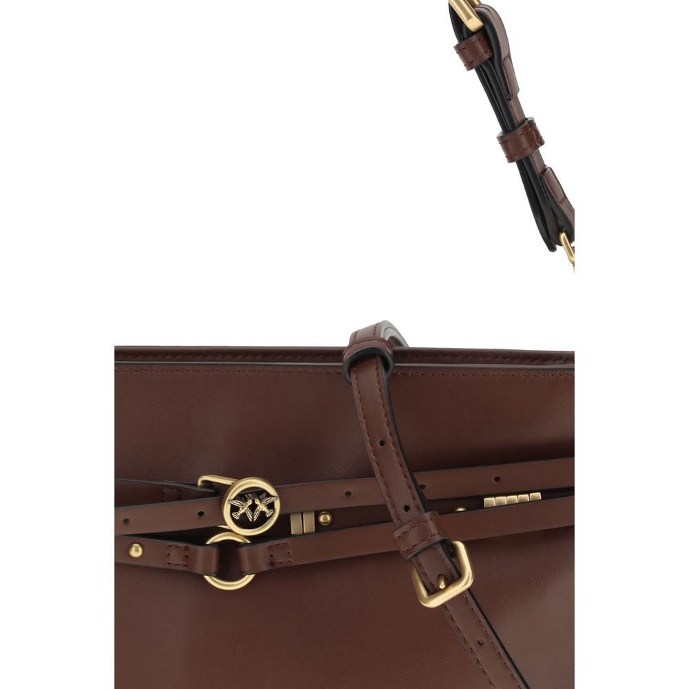 Sac bandoulière PINKO Bos Taurus en cuir de veau marron