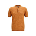 Men’s Orange Linen Blend Polo Shirt – Brooksfield Lightweight Summer Polo SS26