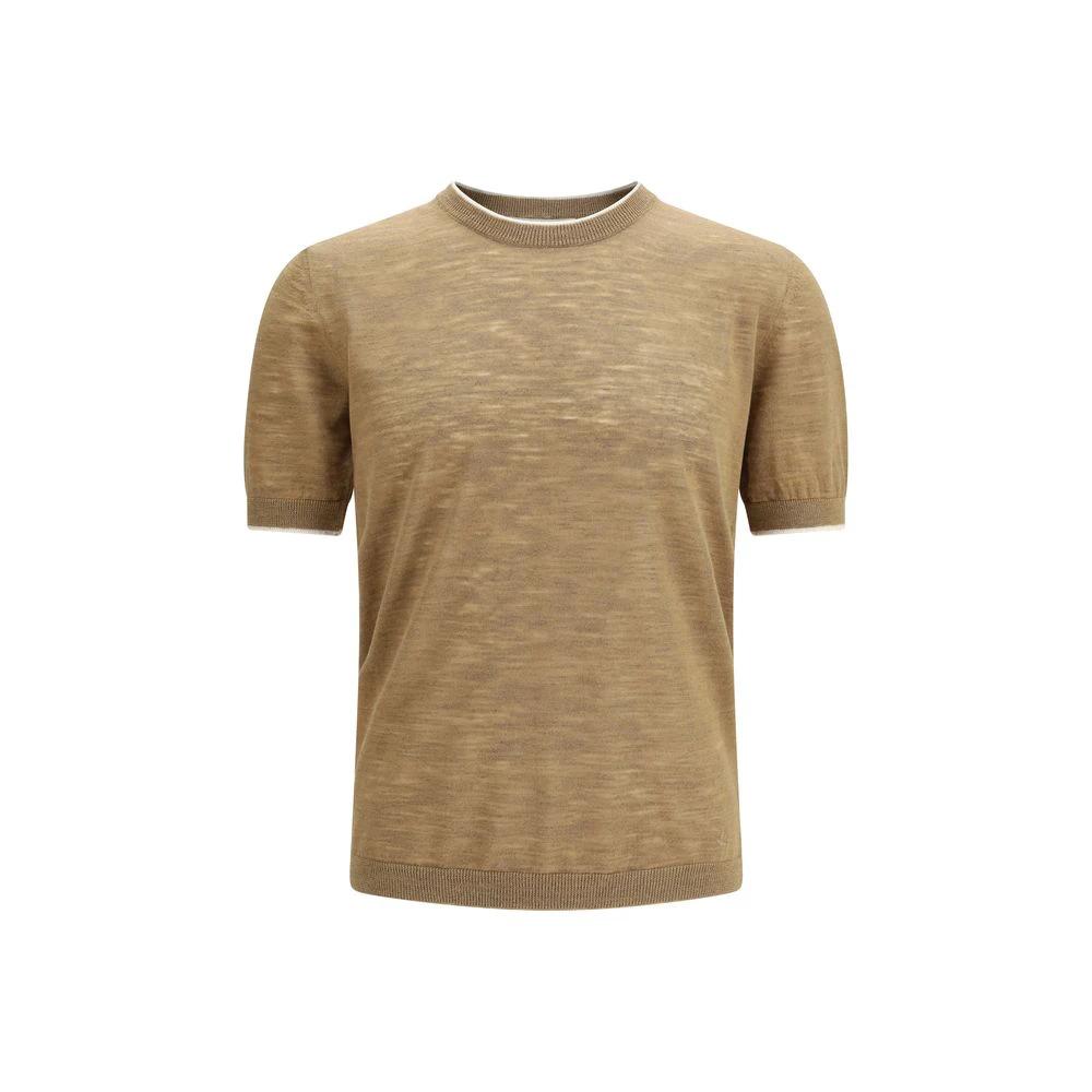 T-shirt Brooksfield en lin beige