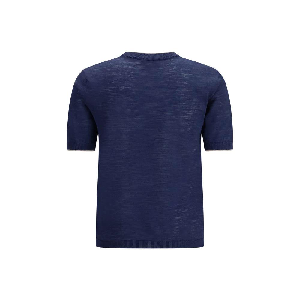 T-shirt à manches courtes Brooksfield en lin bleu