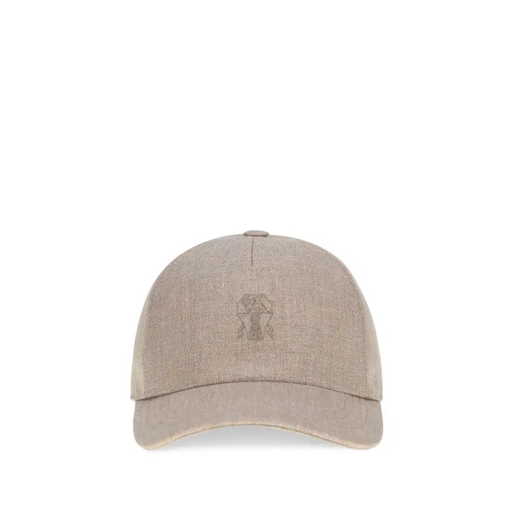 Casquette en lin beige Brunello Cucinelli (chapeau de baseball)
