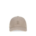 Casquette en lin beige Brunello Cucinelli (chapeau de baseball)
