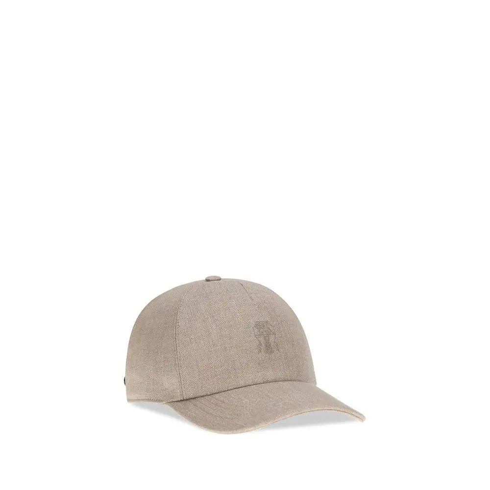Casquette en lin beige Brunello Cucinelli (chapeau de baseball)