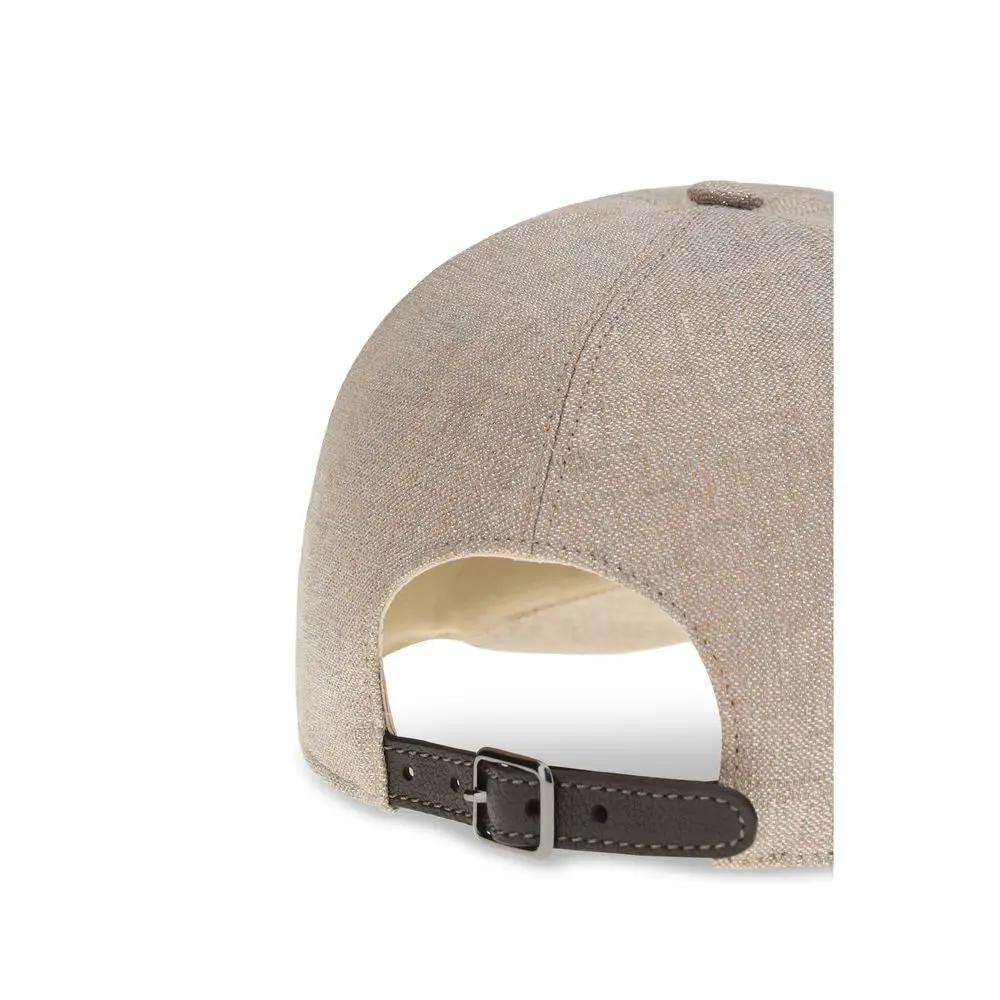 Casquette en lin beige Brunello Cucinelli (chapeau de baseball)