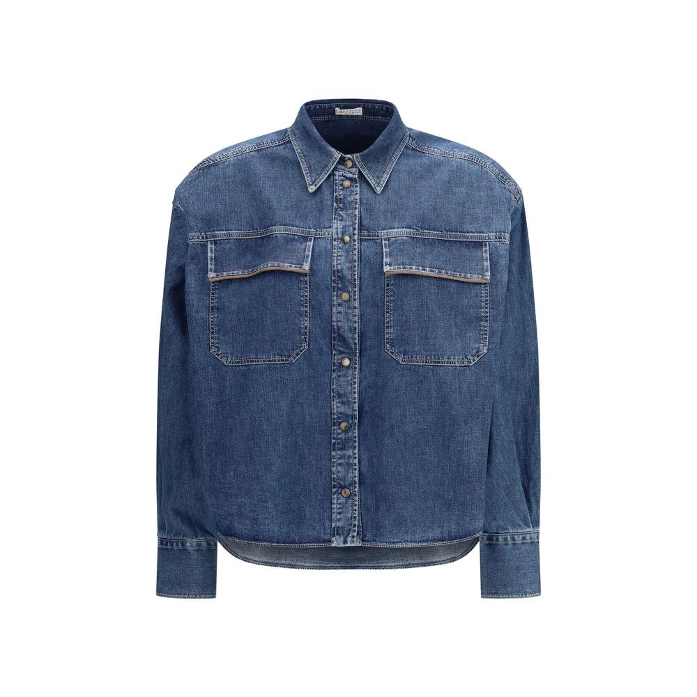 Chemise en jean bleue Brunello Cucinelli