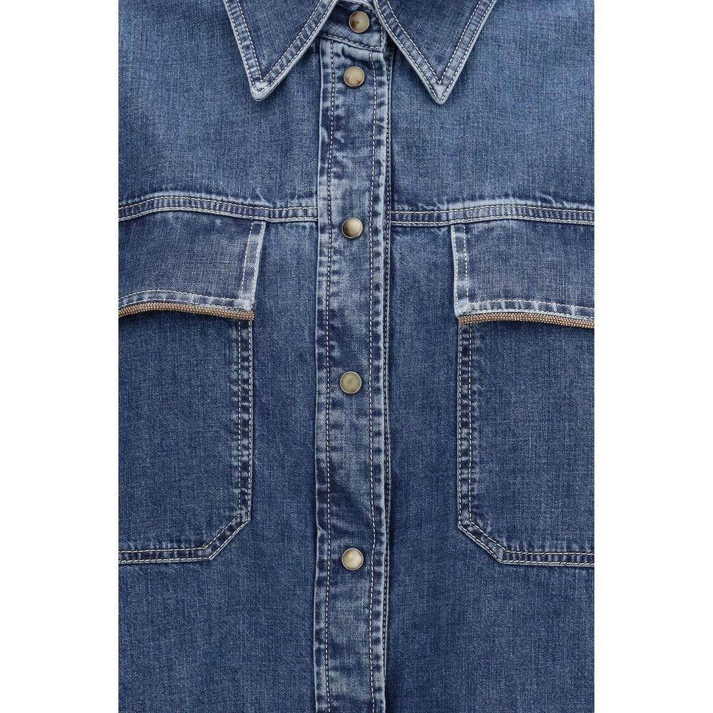 Chemise en jean bleue Brunello Cucinelli