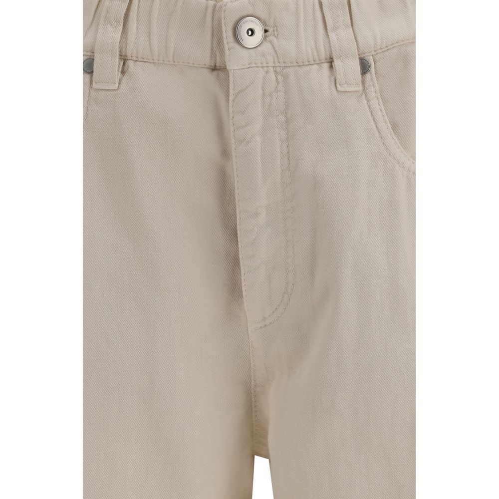 Brunello Cucinelli Jean en coton beige Denim