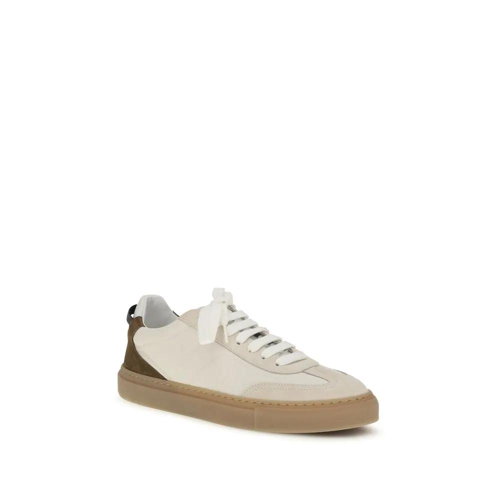 Baskets basses Brunello Cucinelli Bos Taurus en cuir de veau beige
