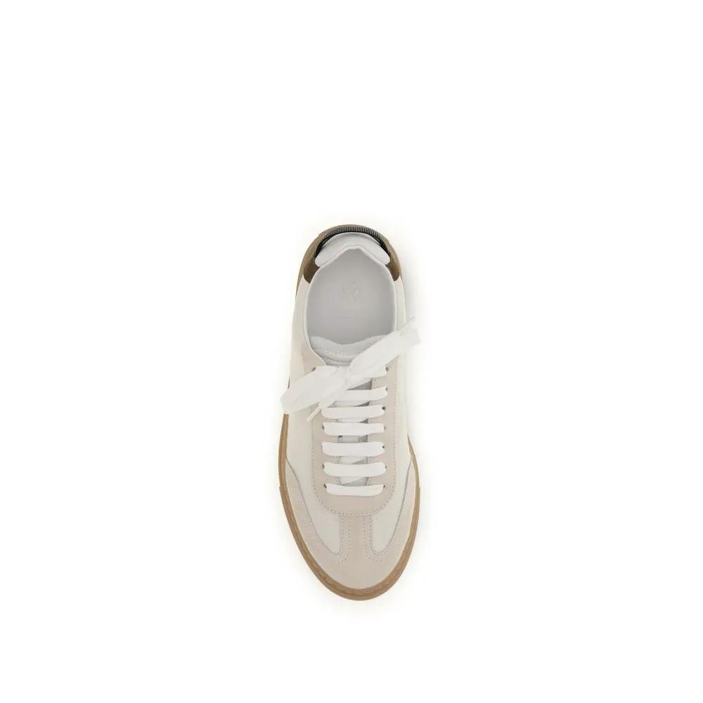 Baskets basses Brunello Cucinelli Bos Taurus en cuir de veau beige