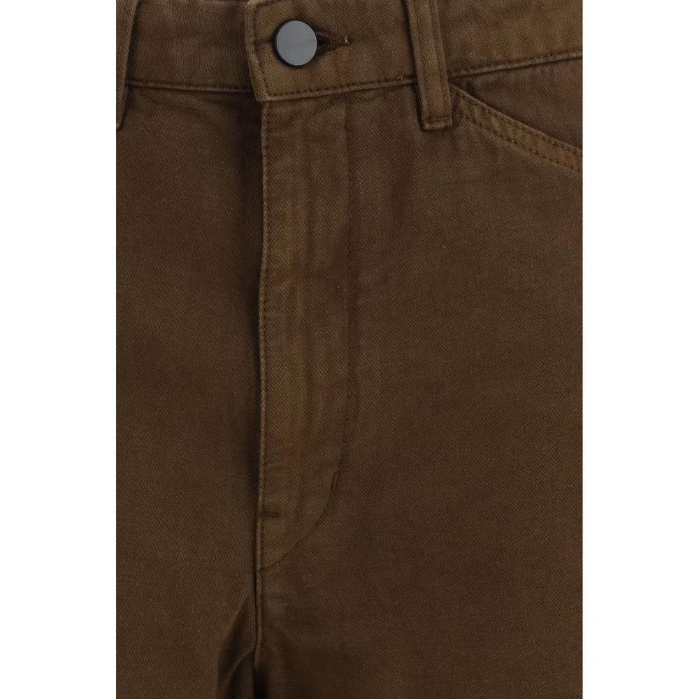 Pantalon décontracté en coton marron Lemaire