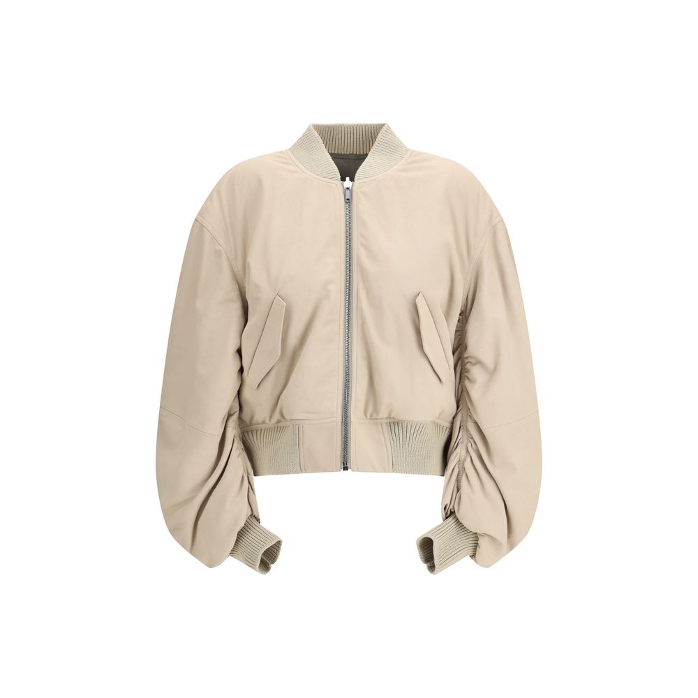 Veste en cuir beige Rick Owens