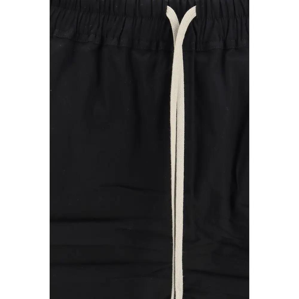 Rick Owens Black Cotton Bermuda Shorts