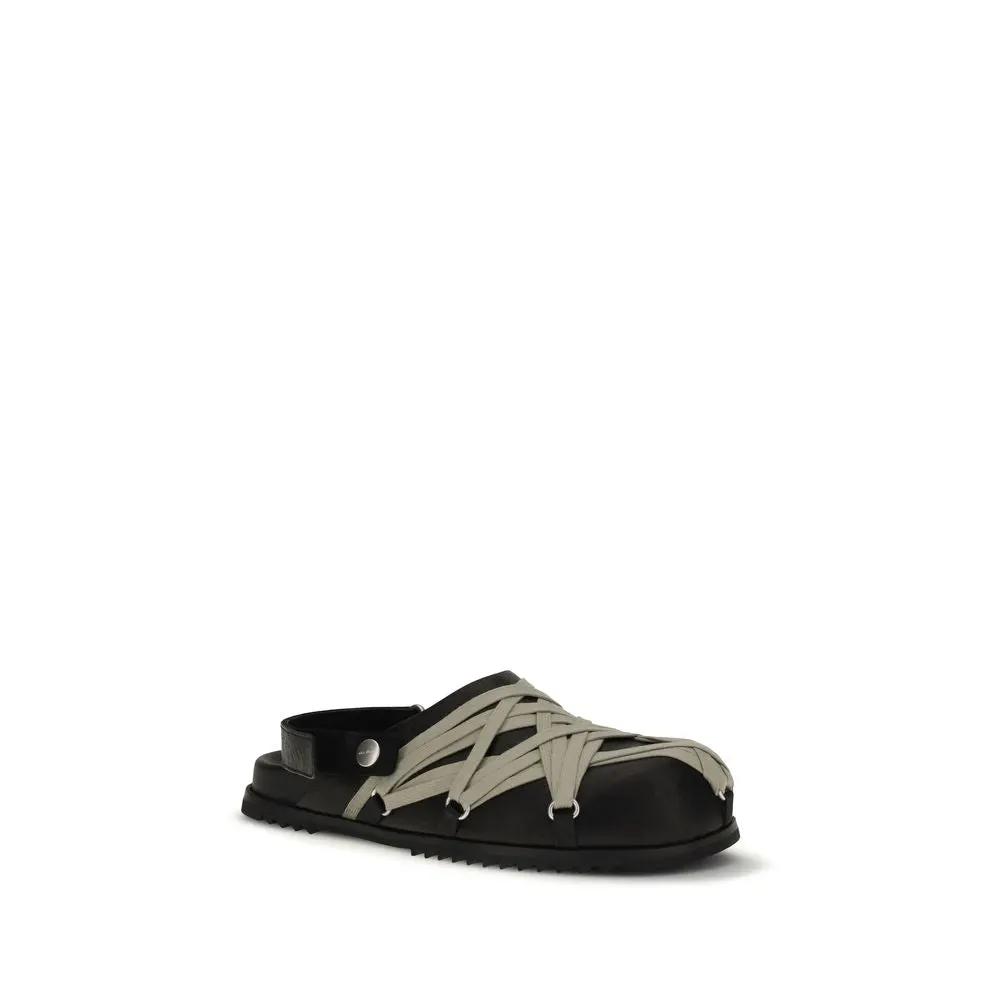 Rick Owens Black Calf Leather Bos Taurus Mules