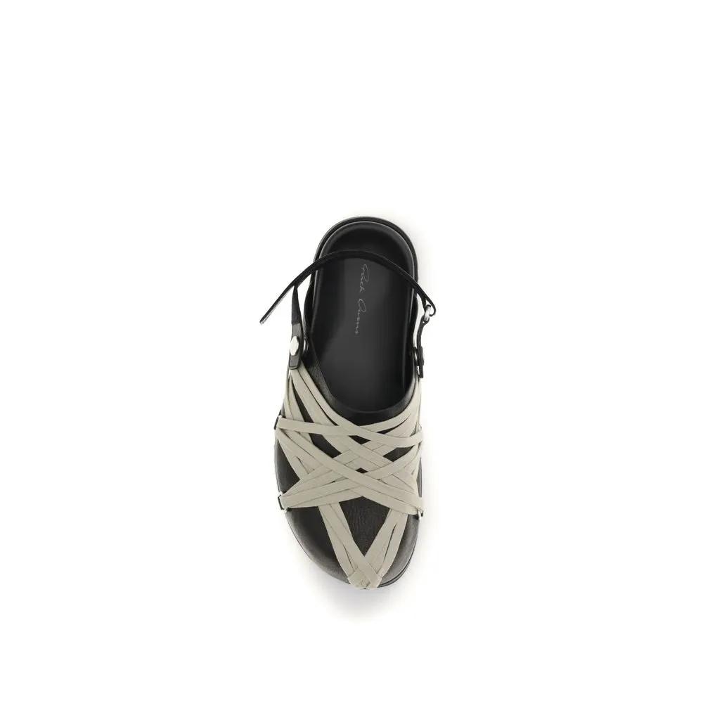 Rick Owens Black Calf Leather Bos Taurus Mules