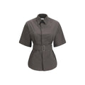 Women’s Grey Short Sleeve Shirt – Sa Su Phi Marcella Cotton Blend Shirt SS26