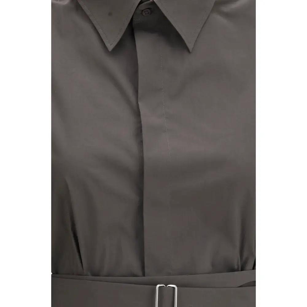 Women’s Grey Short Sleeve Shirt – Sa Su Phi Marcella Cotton Blend Shirt SS26