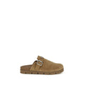 Mules Prada Bos Taurus en cuir de veau beige