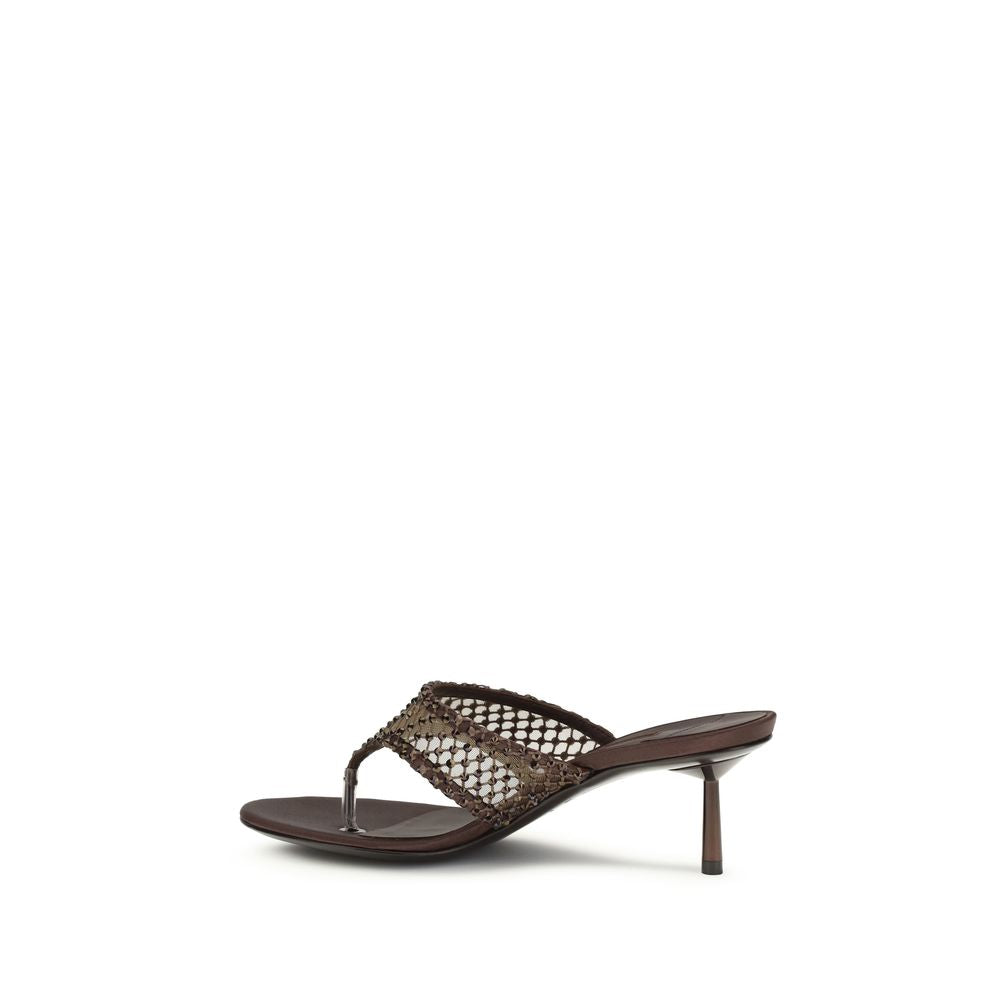 Sandales à talons aiguilles LE SILLA en cuir de chèvre marron
