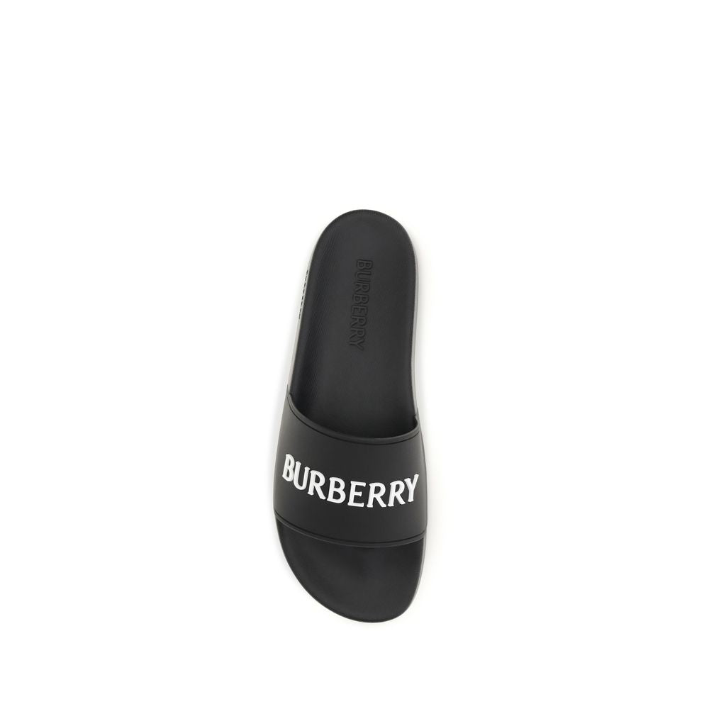 Pantoufles en caoutchouc noir Burberry