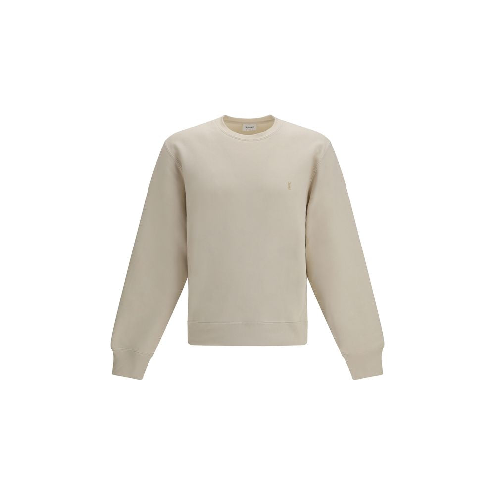 Sweat-shirt beige en coton Saint Laurent