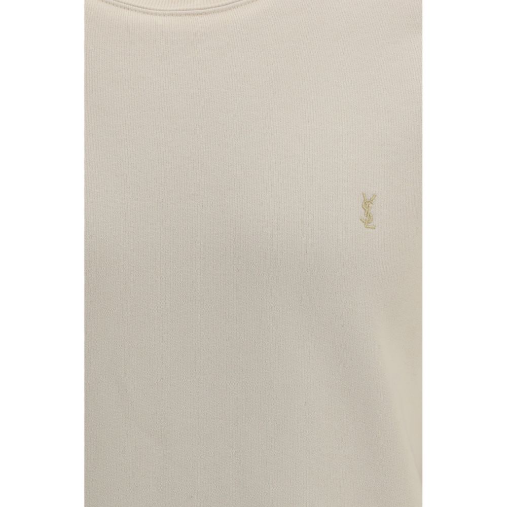 Sweat-shirt beige en coton Saint Laurent