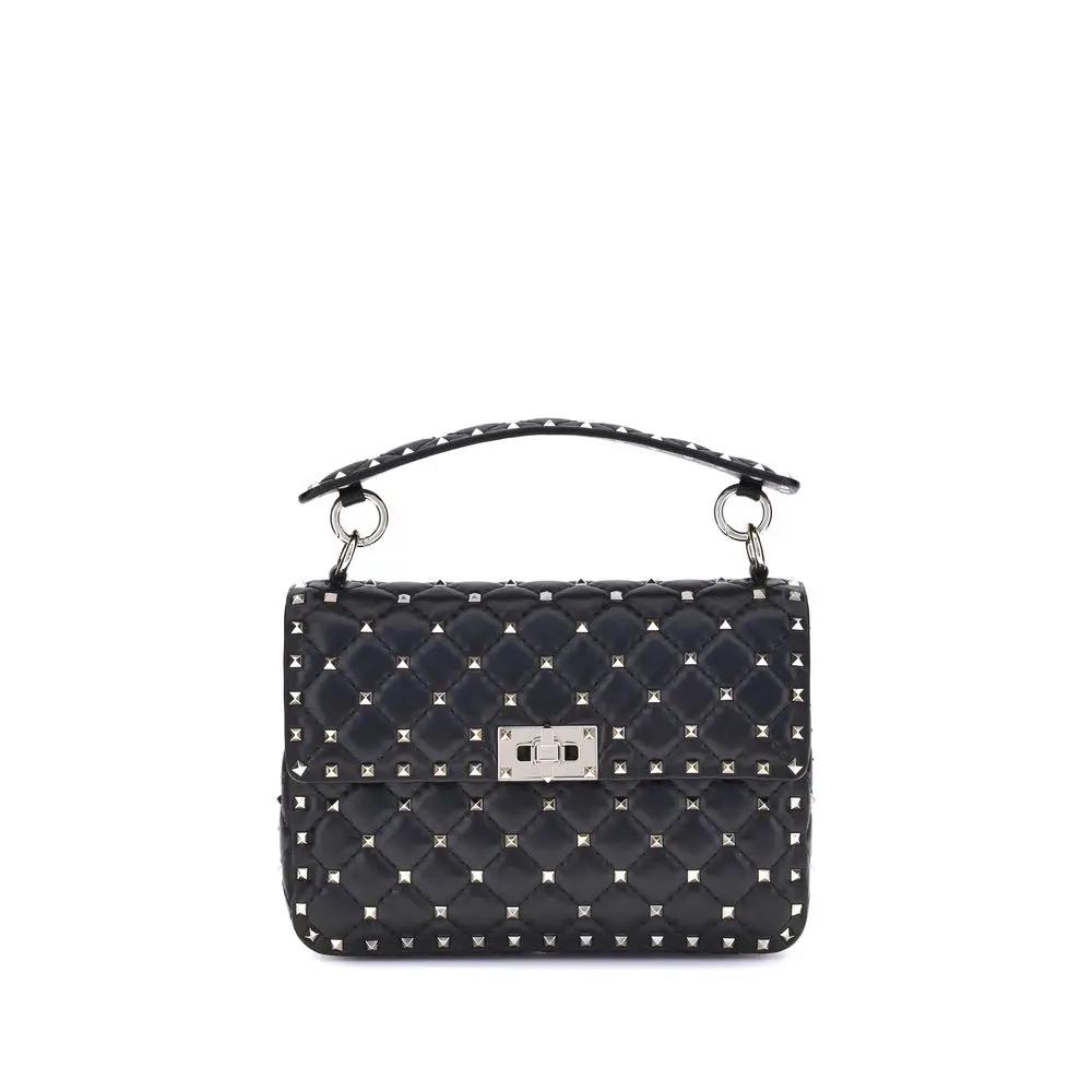 Sac bandoulière Valentino Garavani en agneau noir Ovis Aries