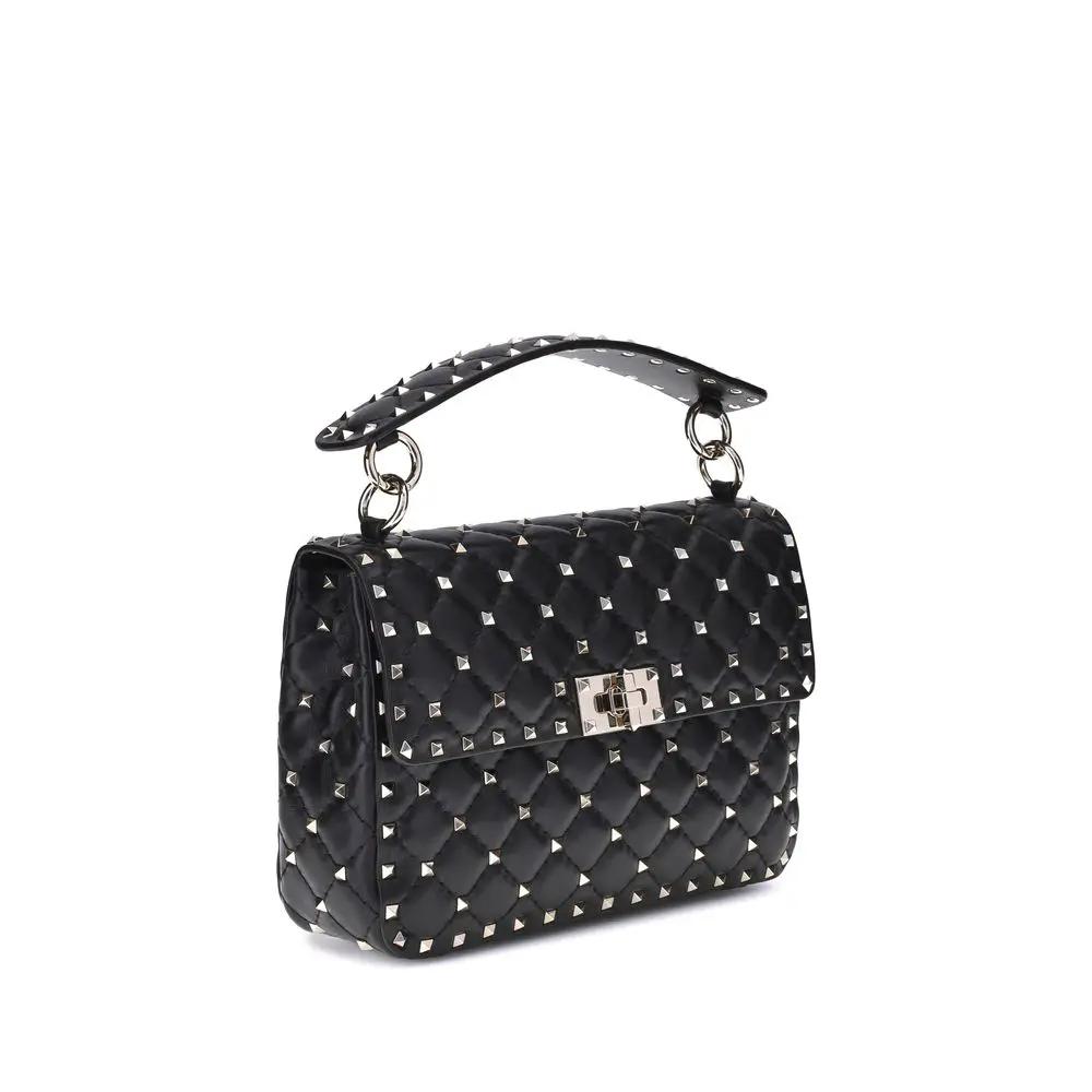 Sac bandoulière Valentino Garavani en agneau noir Ovis Aries