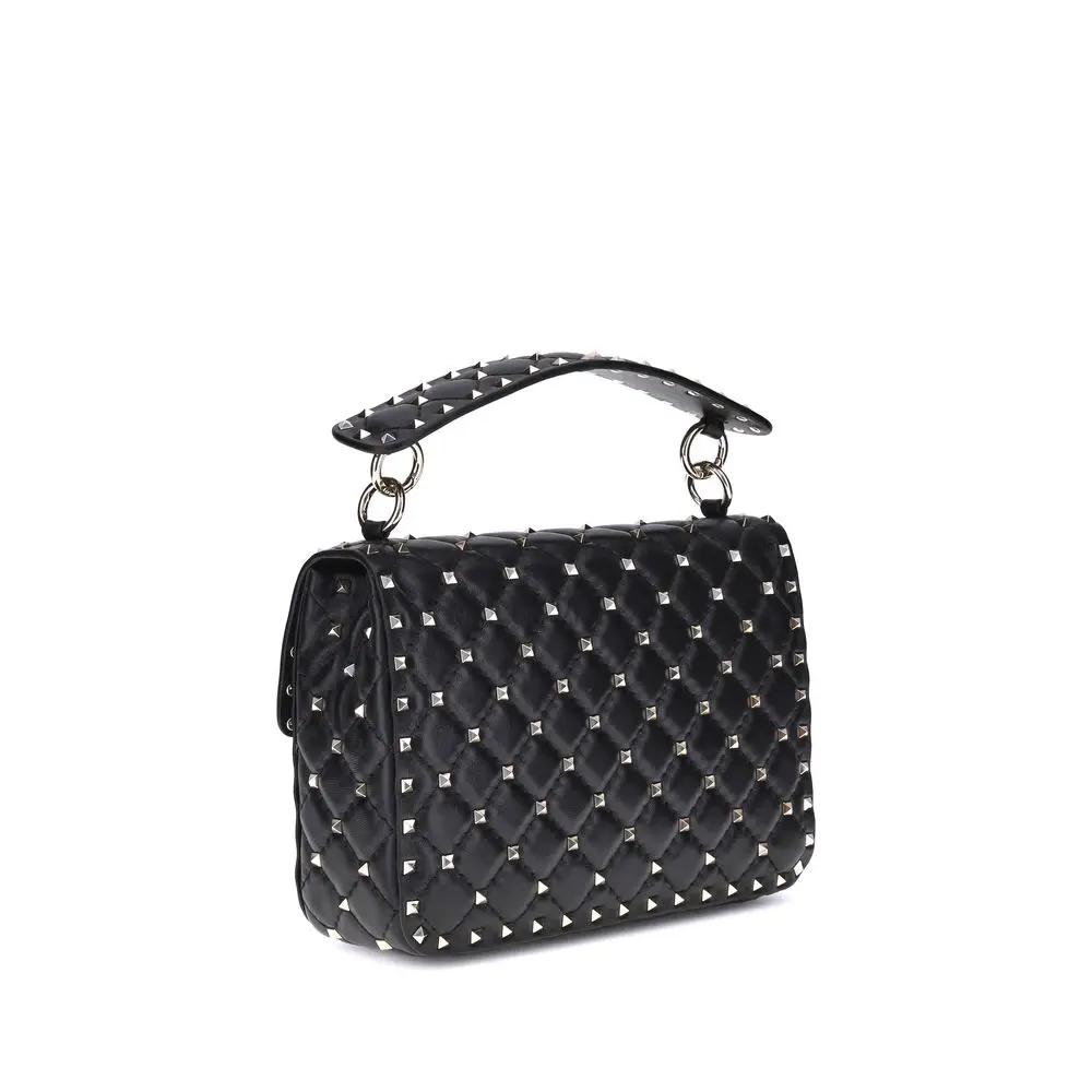 Sac bandoulière Valentino Garavani en agneau noir Ovis Aries