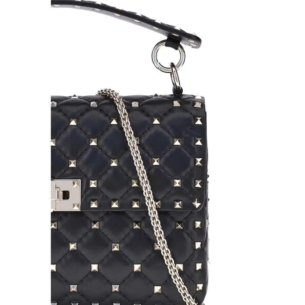 Sac bandoulière Valentino Garavani en agneau noir Ovis Aries