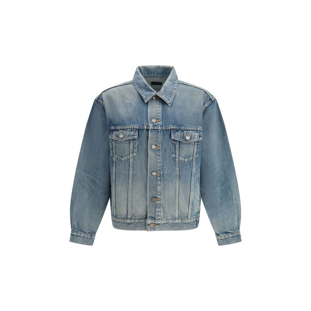 Veste en denim de coton bleu Saint Laurent