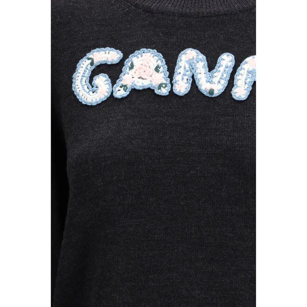 Ganni Gray Wool Oves Aries Sweatshirt