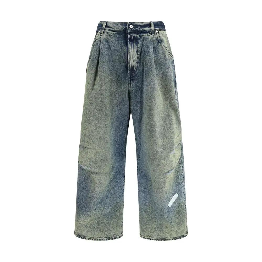 PDF Channel Blue Cotton Relaxed Fit Jeans