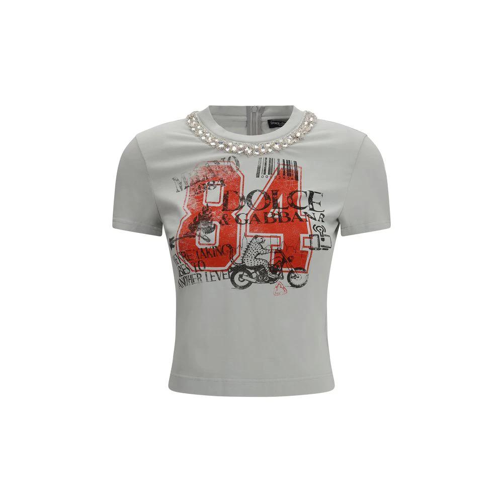 T-shirt gris en coton Dolce &amp; Gabbana