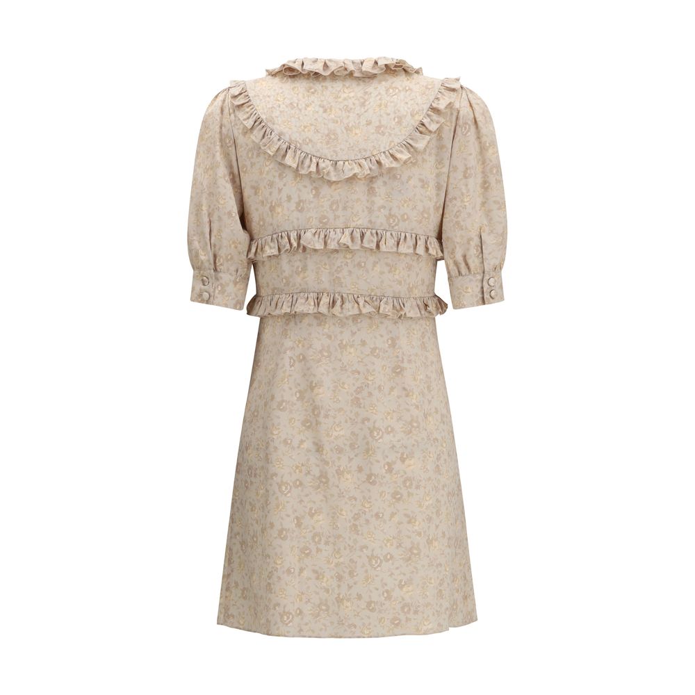 Alessandra Rich Beige Silk Casual Dress