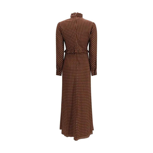 Robe décontractée en soie marron Alessandra Rich