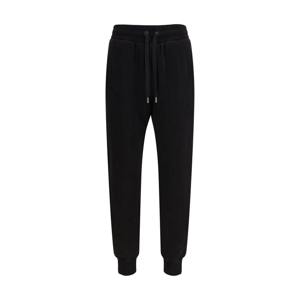 Pantalon décontracté en coton noir Dolce &amp; Gabbana