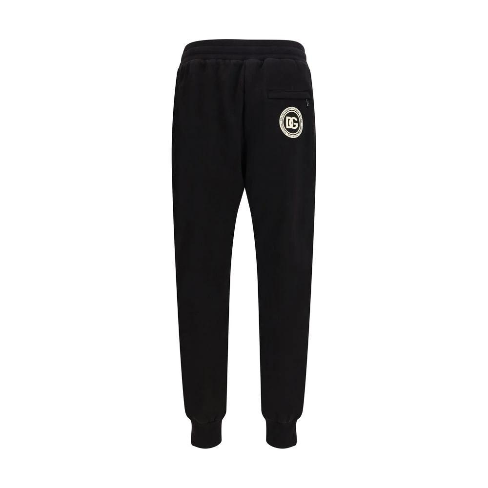 Pantalon décontracté en coton noir Dolce &amp; Gabbana