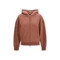Sweat-shirt en coton marron Brunello Cucinelli