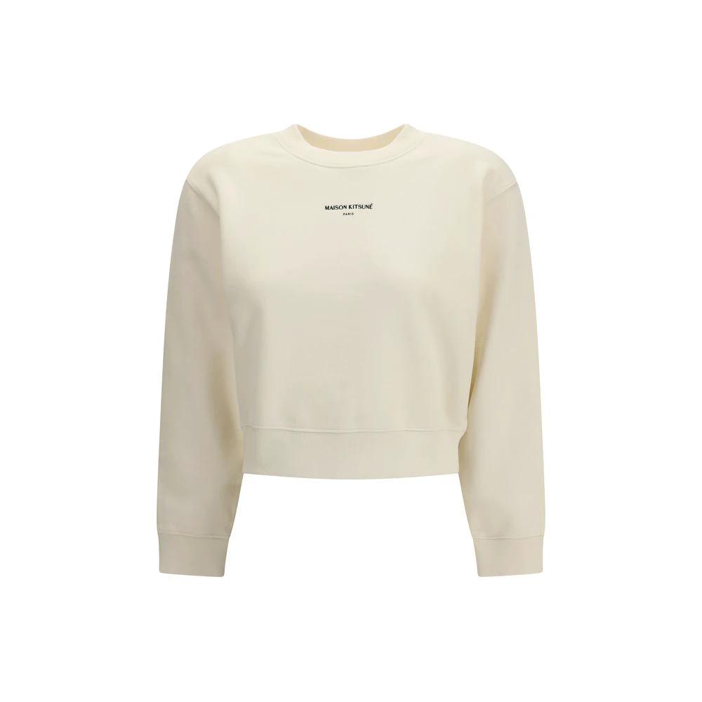 Sweat-shirt en coton beige Maison Kitsuné