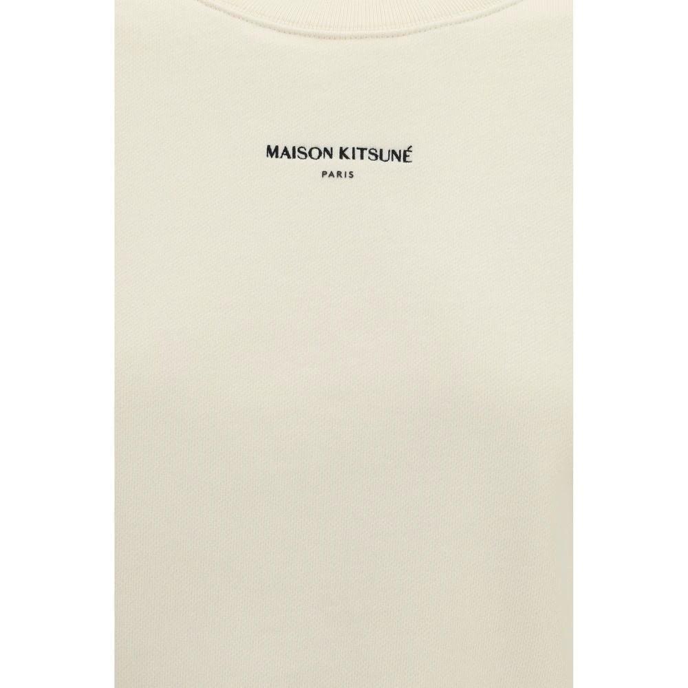 Sweat-shirt en coton beige Maison Kitsuné