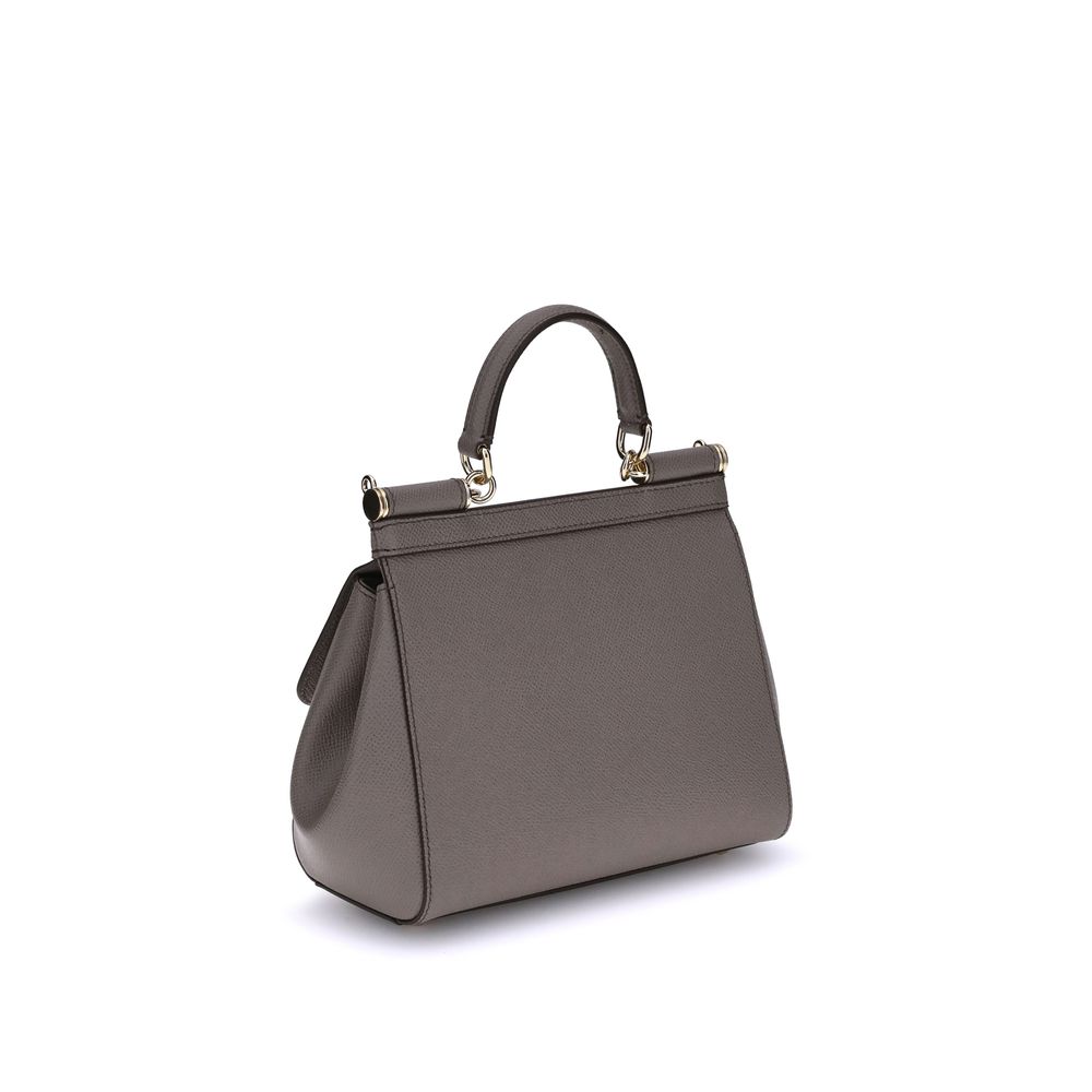 Dolce & Gabbana Gray Calf Leather Bos Taurus Shoulder Bag