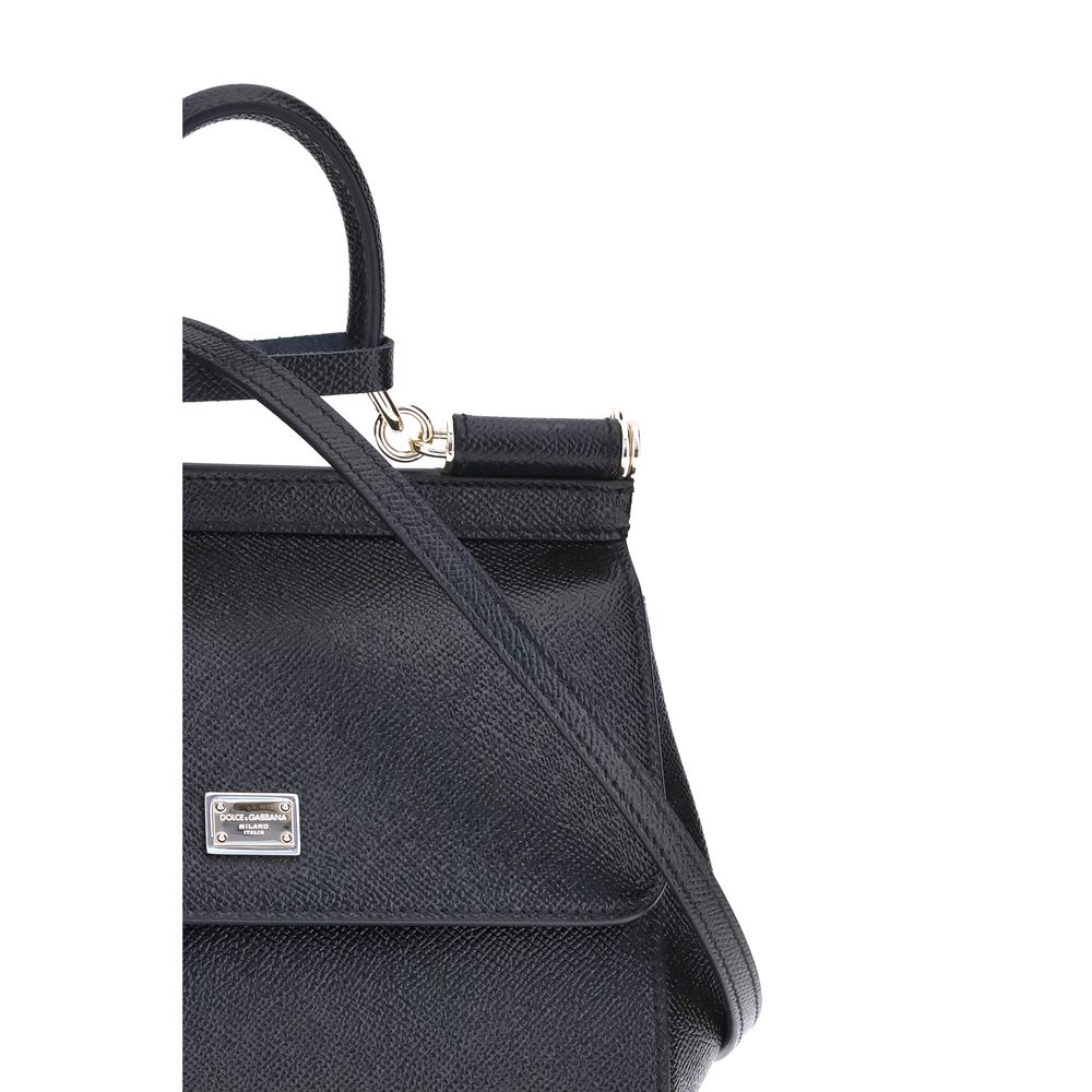 Dolce & Gabbana Black Calf Leather Bos Taurus Shoulder Bag