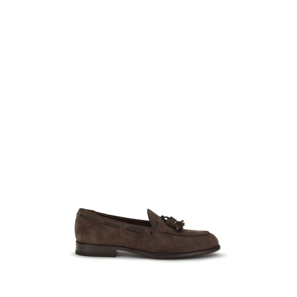 Fratelli Rossetti Brown Calf Leather Bos Taurus Slip-On Loafers