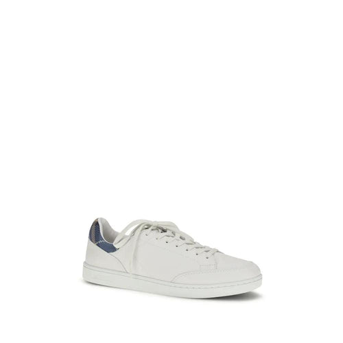 Baskets basses Burberry Bos Taurus en cuir de veau blanc