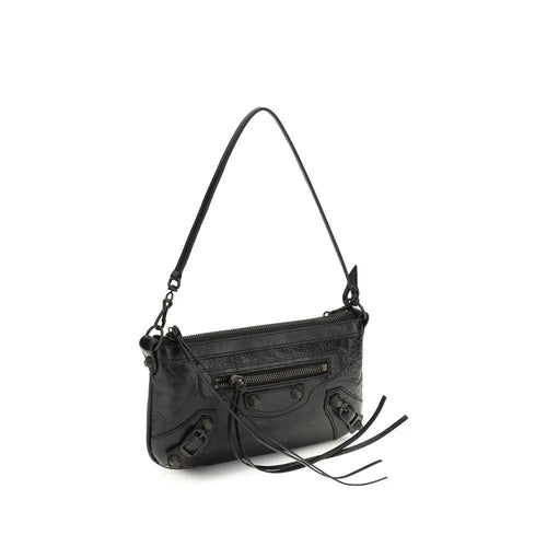 Balenciaga Black Lamb Ovis Aries Aries Shoulder Bag