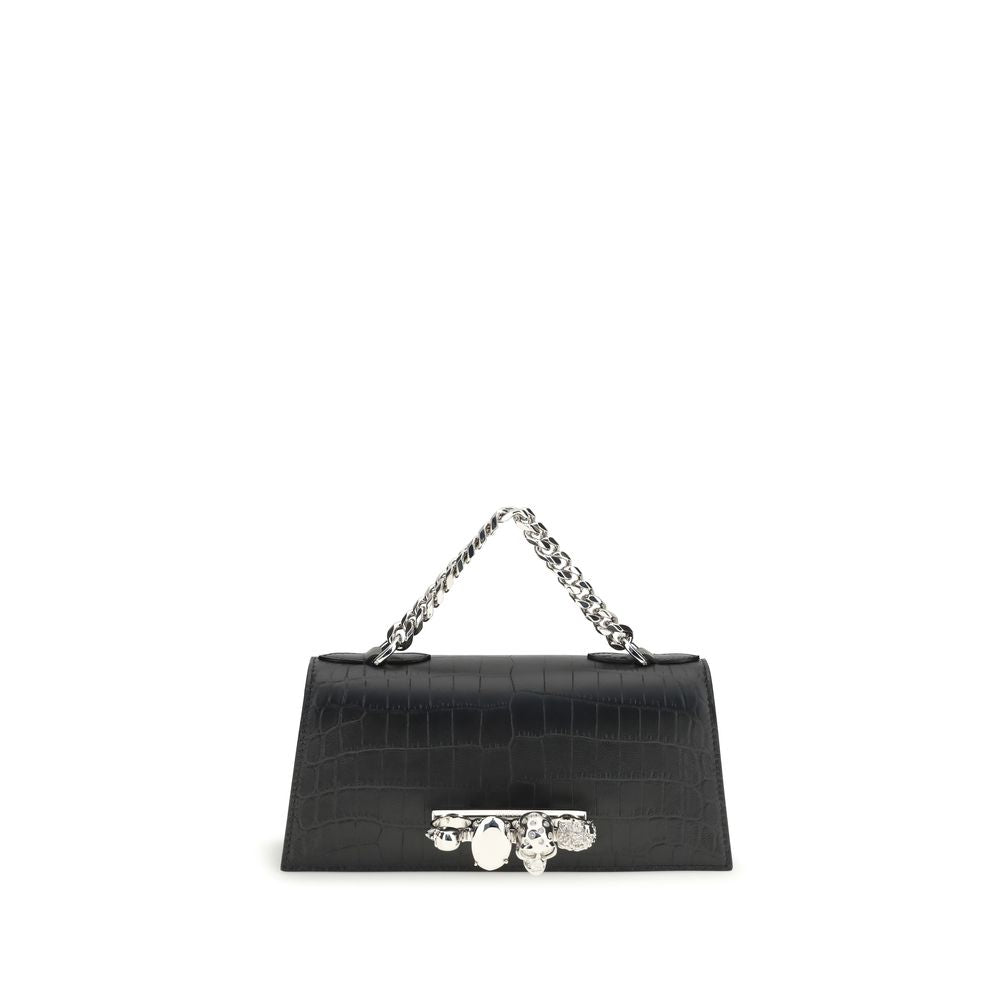 Alexander McQueen Black Calf Leather Bos Taurus Shoulder Bag