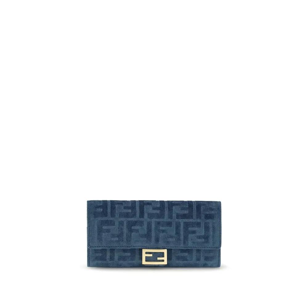 Portefeuille Fendi en coton bleu